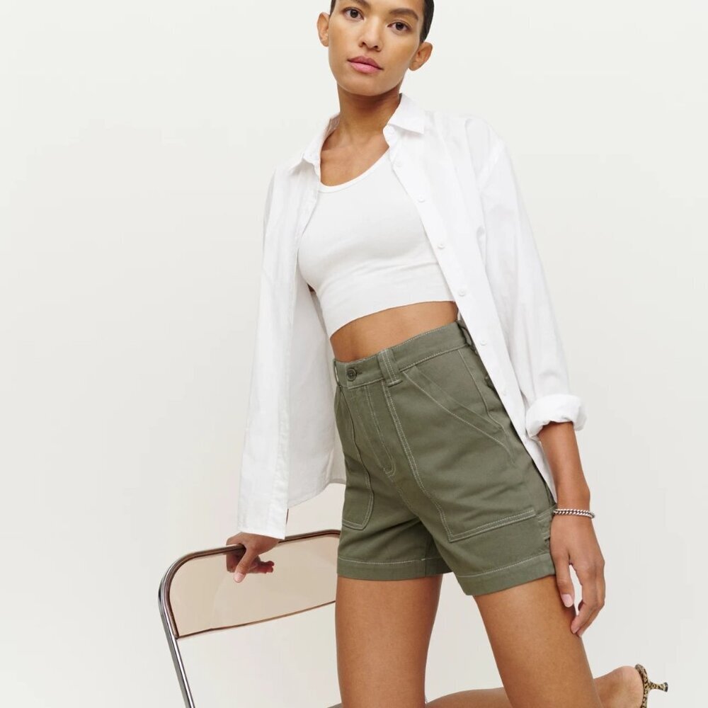 NWT Reformation Pierce Utility Short color Army Size 26 - Picture 4 of 5